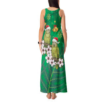 New Zealand Kakapo Christmas Tank Maxi Dress Owl Parrot Santa Sliver Fern Manuka - Green LT14 - Polynesian Pride