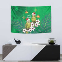 New Zealand Kakapo Christmas Tapestry Owl Parrot Santa Sliver Fern Manuka - Green LT14 - Polynesian Pride