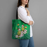 New Zealand Kakapo Christmas Tote Bag Owl Parrot Santa Sliver Fern Manuka - Green LT14 - Polynesian Pride