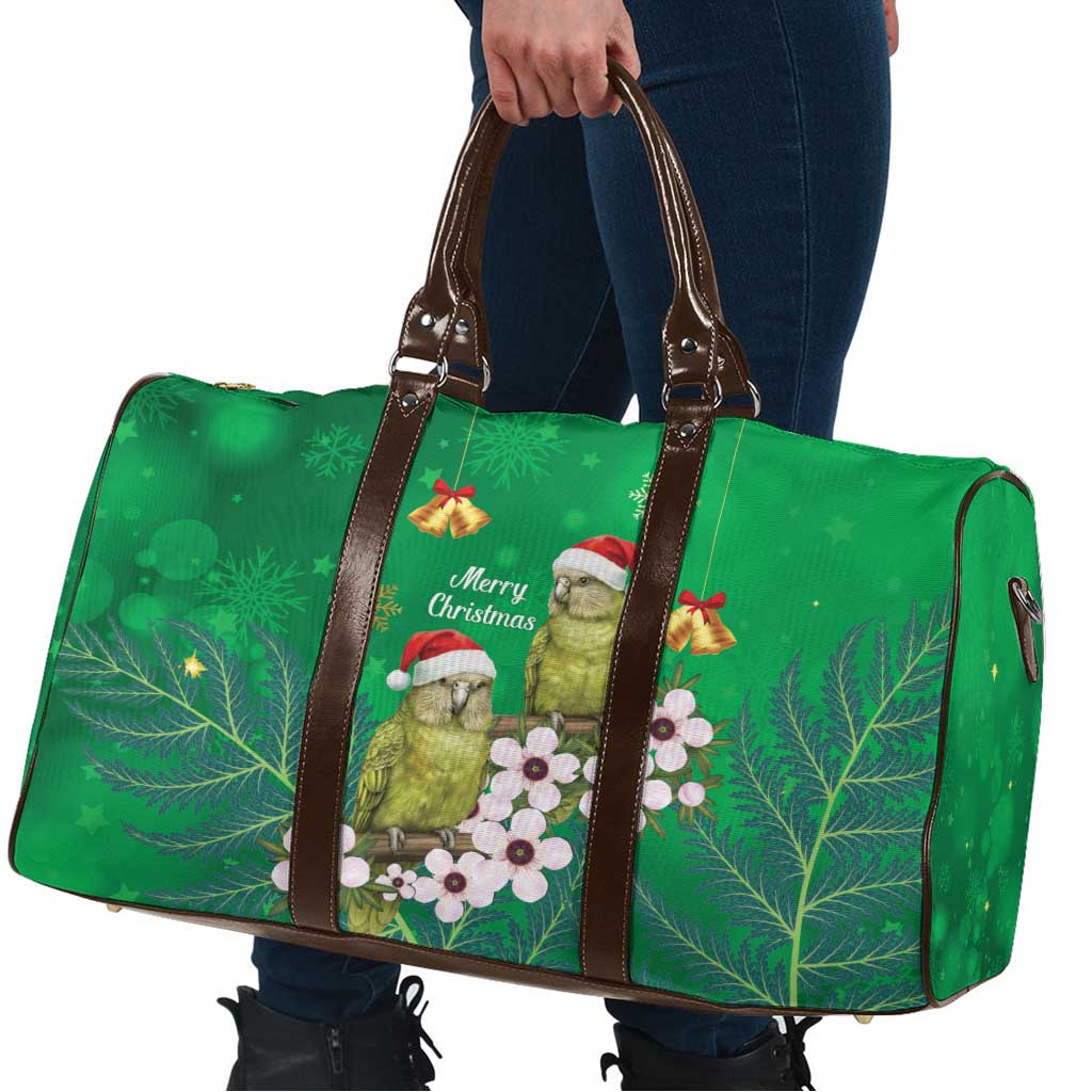 New Zealand Kakapo Christmas Travel Bag Owl Parrot Santa Sliver Fern Manuka - Green LT14 - Polynesian Pride