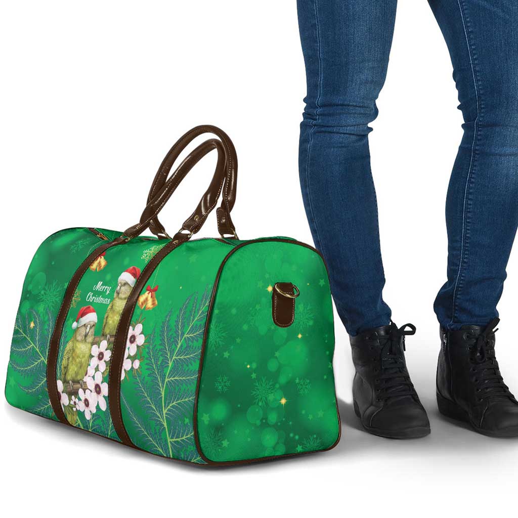 New Zealand Kakapo Christmas Travel Bag Owl Parrot Santa Sliver Fern Manuka - Green LT14 - Polynesian Pride