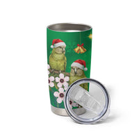 New Zealand Kakapo Christmas Tumbler Cup Owl Parrot Santa Sliver Fern Manuka - Green LT14 - Polynesian Pride