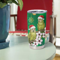 New Zealand Kakapo Christmas Tumbler Cup Owl Parrot Santa Sliver Fern Manuka - Green LT14 - Polynesian Pride