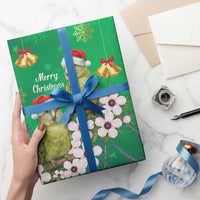 New Zealand Kakapo Christmas Wrapping Paper Owl Parrot Santa Sliver Fern Manuka - Green LT14 - Polynesian Pride