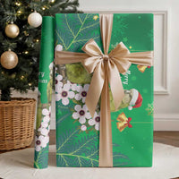 New Zealand Kakapo Christmas Wrapping Paper Owl Parrot Santa Sliver Fern Manuka - Green LT14 - Polynesian Pride