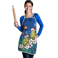 New Zealand Kakapo Christmas Apron Owl Parrot Santa Sliver Fern Manuka - Blue LT14 - Polynesian Pride