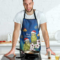 New Zealand Kakapo Christmas Apron Owl Parrot Santa Sliver Fern Manuka - Blue LT14 - Polynesian Pride