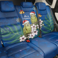 New Zealand Kakapo Christmas Back Car Seat Cover Owl Parrot Santa Sliver Fern Manuka - Blue LT14 - Polynesian Pride
