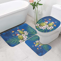 New Zealand Kakapo Christmas Bathroom Set Owl Parrot Santa Sliver Fern Manuka - Blue LT14 - Polynesian Pride