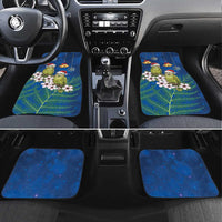 New Zealand Kakapo Christmas Car Mats Owl Parrot Santa Sliver Fern Manuka - Blue LT14 Set 4pcs Blue - Polynesian Pride