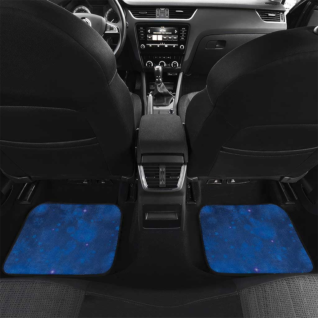 New Zealand Kakapo Christmas Car Mats Owl Parrot Santa Sliver Fern Manuka - Blue LT14 Set 2pcs - Back Blue - Polynesian Pride