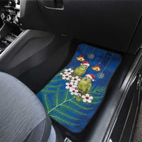 New Zealand Kakapo Christmas Car Mats Owl Parrot Santa Sliver Fern Manuka - Blue LT14 - Polynesian Pride