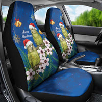 New Zealand Kakapo Christmas Car Seat Cover Owl Parrot Santa Sliver Fern Manuka - Blue LT14 - Polynesian Pride
