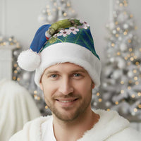 New Zealand Kakapo Christmas Santa Hat Owl Parrot Santa Sliver Fern Manuka - Blue LT14 - Polynesian Pride