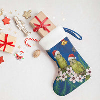New Zealand Kakapo Christmas Stocking Owl Parrot Santa Sliver Fern Manuka - Blue LT14 - Polynesian Pride