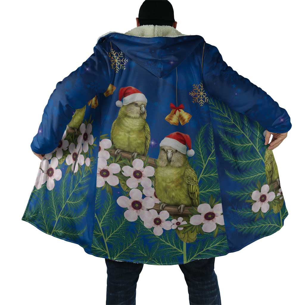 New Zealand Kakapo Christmas Cloak Owl Parrot Santa Sliver Fern Manuka - Blue LT14 - Polynesian Pride