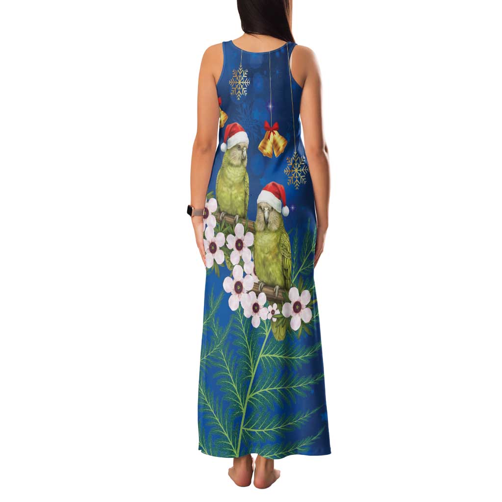 New Zealand Kakapo Christmas Family Matching Tank Maxi Dress and Hawaiian Shirt Owl Parrot Santa Sliver Fern Manuka - Blue LT14 - Polynesian Pride