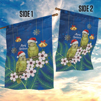 New Zealand Kakapo Christmas Garden Flag Owl Parrot Santa Sliver Fern Manuka - Blue LT14 - Polynesian Pride