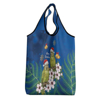 New Zealand Kakapo Christmas Grocery Bag Owl Parrot Santa Sliver Fern Manuka - Blue LT14 - Polynesian Pride