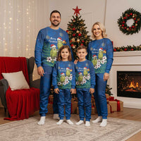New Zealand Kakapo Christmas Pajama Set Owl Parrot Santa Sliver Fern Manuka - Blue LT14 - Polynesian Pride