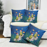 New Zealand Kakapo Christmas Pillow Cover Owl Parrot Santa Sliver Fern Manuka - Blue LT14 - Polynesian Pride