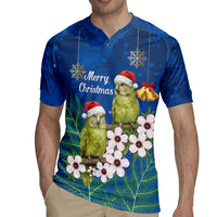 New Zealand Kakapo Christmas Rugby Jersey Owl Parrot Santa Sliver Fern Manuka - Blue LT14 - Polynesian Pride