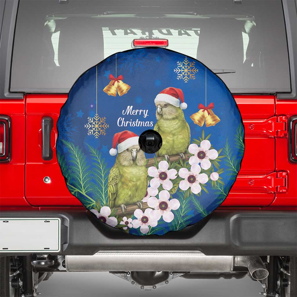 New Zealand Kakapo Christmas Spare Tire Cover Owl Parrot Santa Sliver Fern Manuka - Blue LT14 - Polynesian Pride