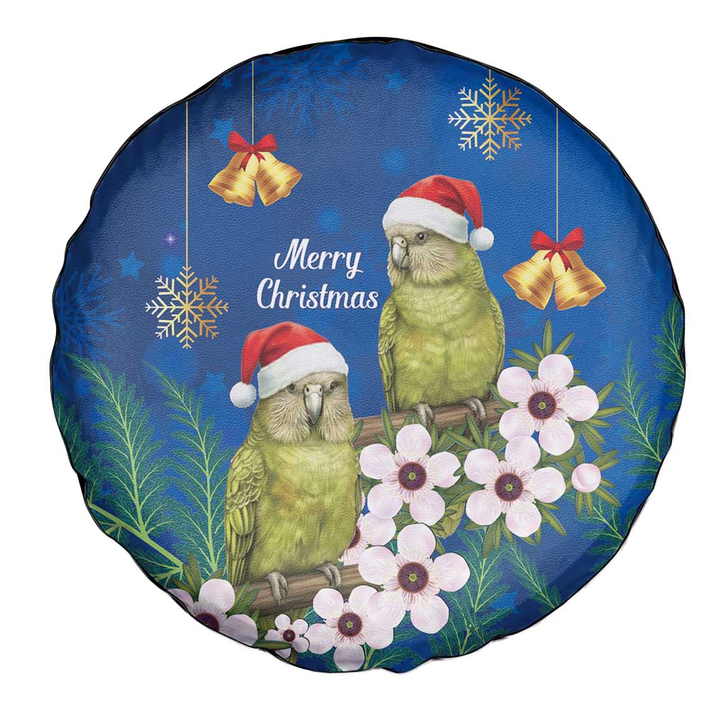 New Zealand Kakapo Christmas Spare Tire Cover Owl Parrot Santa Sliver Fern Manuka - Blue LT14 - Polynesian Pride