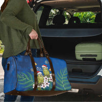 New Zealand Kakapo Christmas Travel Bag Owl Parrot Santa Sliver Fern Manuka - Blue LT14 - Polynesian Pride