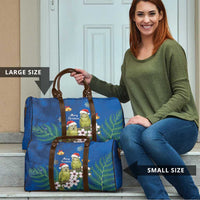 New Zealand Kakapo Christmas Travel Bag Owl Parrot Santa Sliver Fern Manuka - Blue LT14 - Polynesian Pride