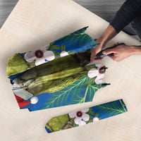 New Zealand Kakapo Christmas Umbrella Owl Parrot Santa Sliver Fern Manuka - Blue LT14 - Polynesian Pride