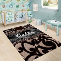 Kia Ora New Zealand Area Rug Aotearoa Proud Maori With Silver Fern LT14 - Polynesian Pride