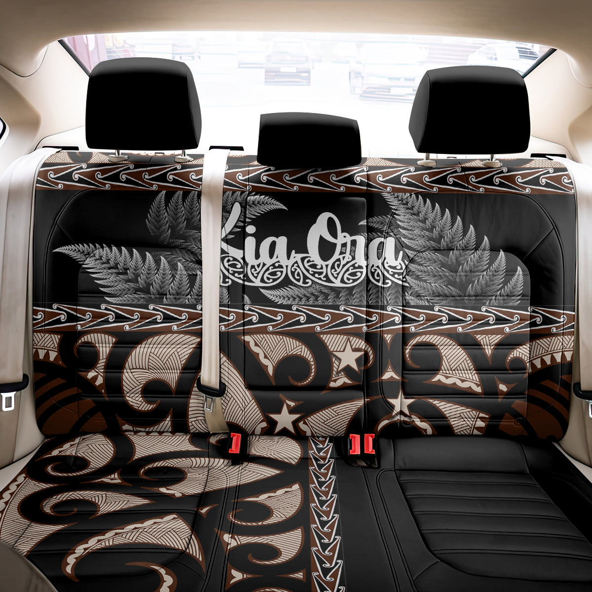 Kia Ora New Zealand Back Car Seat Cover Aotearoa Proud Maori With Silver Fern LT14 - Polynesian Pride