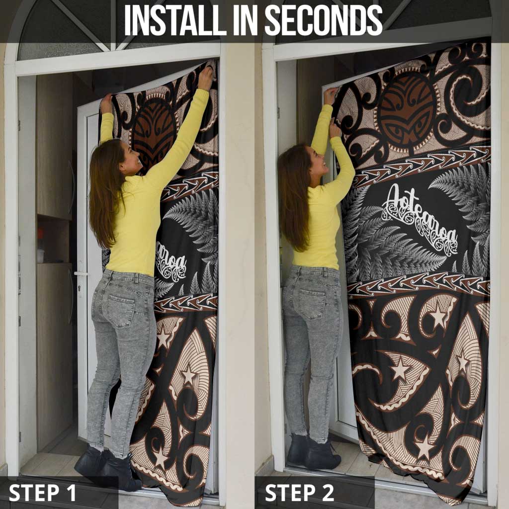 Kia Ora New Zealand Door Cover Aotearoa Proud Maori Silver Fern LT14 - Polynesian Pride