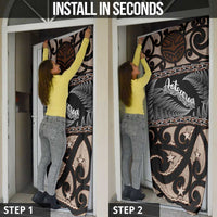 Kia Ora New Zealand Door Cover Aotearoa Proud Maori Silver Fern LT14 - Polynesian Pride