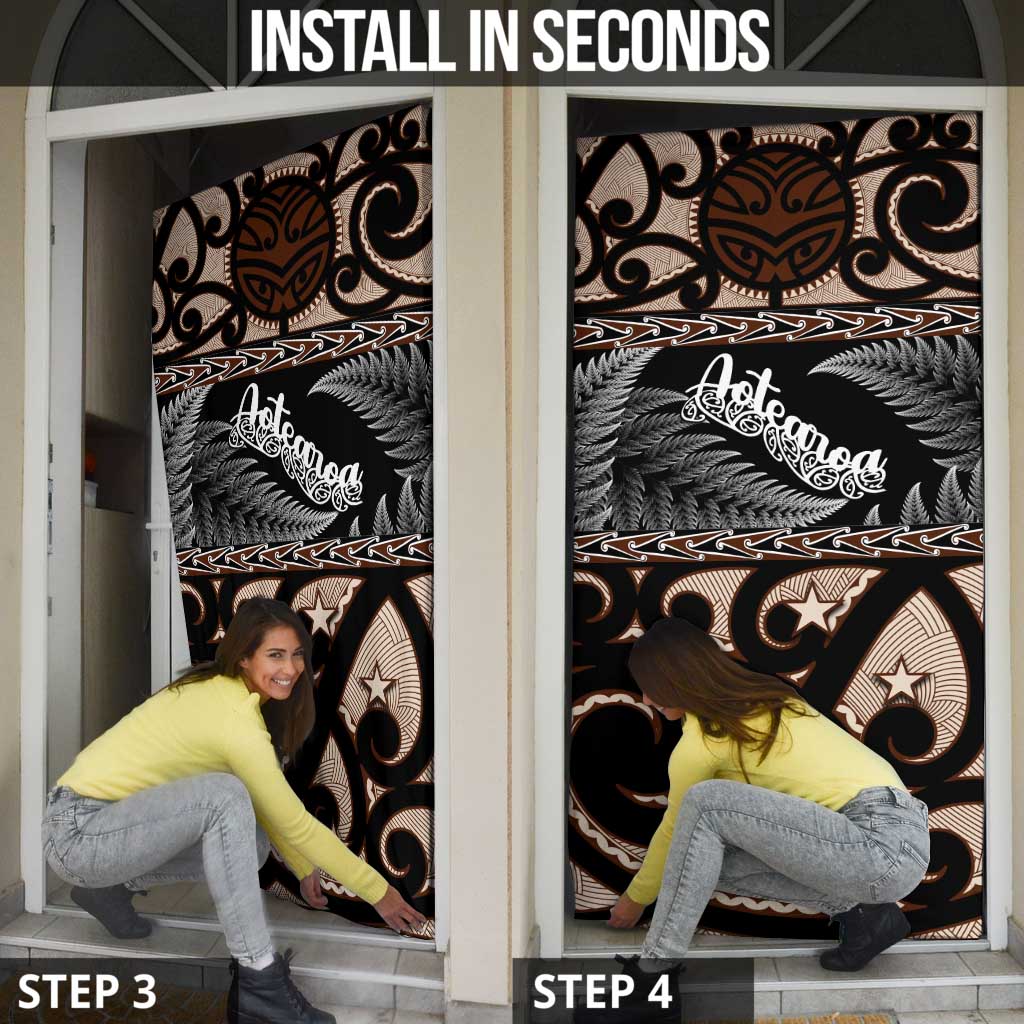 Kia Ora New Zealand Door Cover Aotearoa Proud Maori Silver Fern LT14 - Polynesian Pride