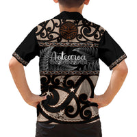Kia Ora New Zealand Family Matching Tank Maxi Dress and Hawaiian Shirt Aotearoa Proud Maori With Silver Fern LT14 - Polynesian Pride