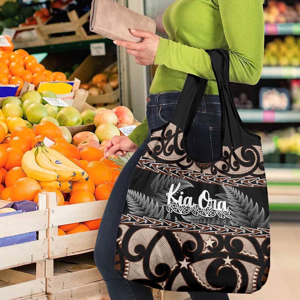 Kia Ora New Zealand Grocery Bag Aotearoa Proud Maori With Silver Fern LT14 - Polynesian Pride