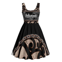 Kia Ora New Zealand Midi Dress Aotearoa Proud Maori Silver Fern LT14 - Polynesian Pride