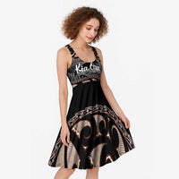 Kia Ora New Zealand Midi Dress Aotearoa Proud Maori Silver Fern LT14 - Polynesian Pride