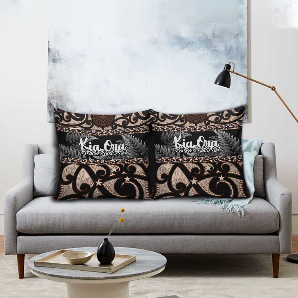 Kia Ora New Zealand Pillow Cover Aotearoa Proud Maori Silver Fern - Polynesian Pride