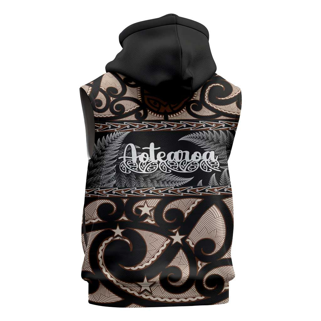 Kia Ora New Zealand Sleeveless Hoodie Aotearoa Proud Maori Silver Fern LT14 - Polynesian Pride