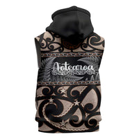 Kia Ora New Zealand Sleeveless Hoodie Aotearoa Proud Maori Silver Fern LT14 - Polynesian Pride