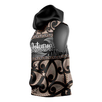 Kia Ora New Zealand Sleeveless Hoodie Aotearoa Proud Maori Silver Fern LT14 - Polynesian Pride