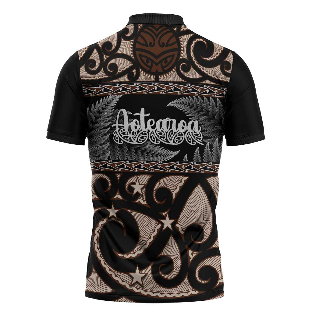 Kia Ora New Zealand Zipper Polo Shirt Aotearoa Proud Maori Silver Fern LT14 - Polynesian Pride