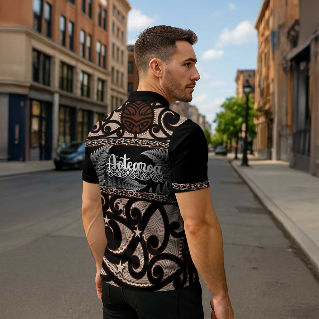 Kia Ora New Zealand Zipper Polo Shirt Aotearoa Proud Maori Silver Fern LT14 - Polynesian Pride