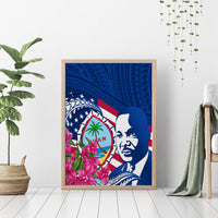 Guam Martin Luther King Jr Day Canvas Wall Art I Have A Dream Guahan Seal With Bougainvillea LT14 - Polynesian Pride