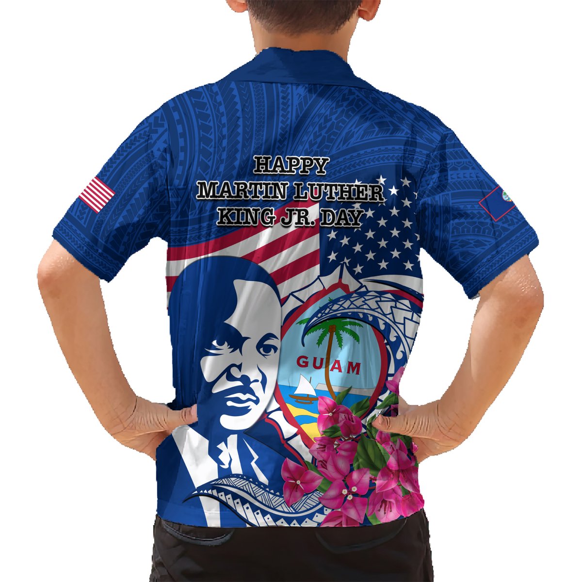 Guam Martin Luther King Jr Day Hawaiian Shirt I Have A Dream Guahan Seal With Bougainvillea LT14 - Polynesian Pride