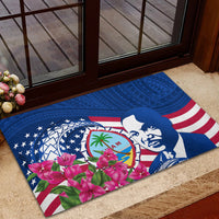 Guam Martin Luther King Jr Day Rubber Doormat I Have A Dream Guahan Seal With Bougainvillea LT14 - Polynesian Pride
