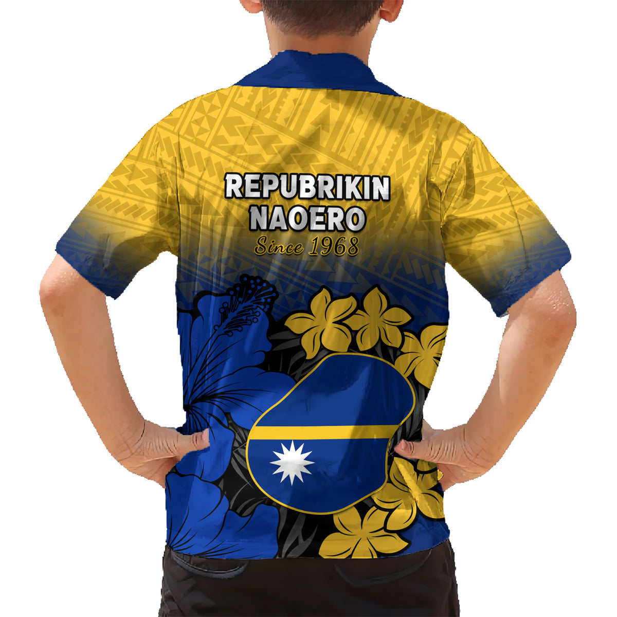 Nauru Independence Day Kid Hawaiian Shirt Repubrikin Naoero Polynesian Pattern LT14 - Polynesian Pride